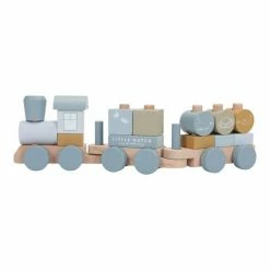 Little Dutch Wooden Stacking Train - Ocean Blue