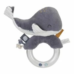 Little Dutch Ring Rattle Whale (Beads) - Ocean Blue