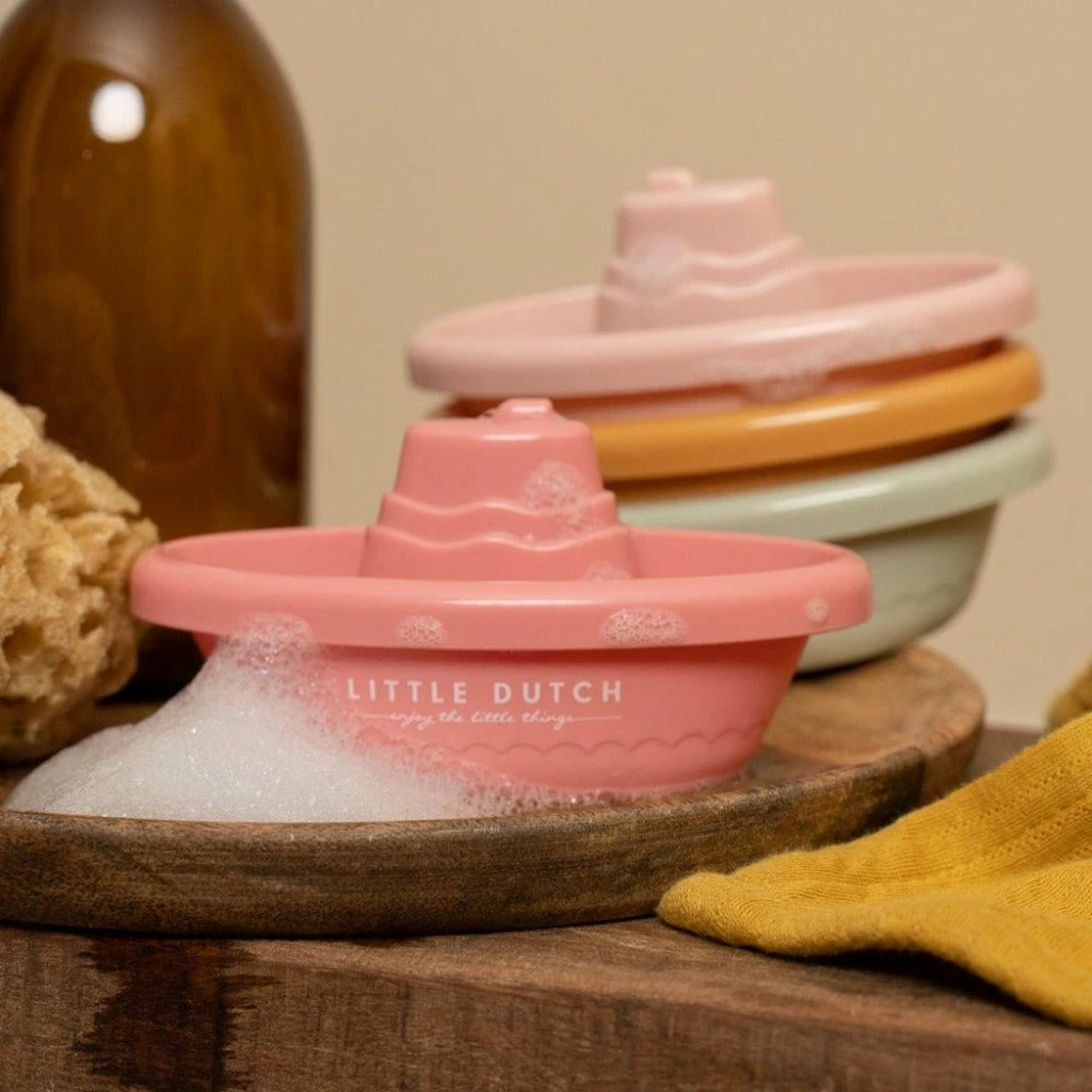 Little Dutch Stackable Bath Boats - Pink 3 Little Dutch Stackable Bath Boats - Pink