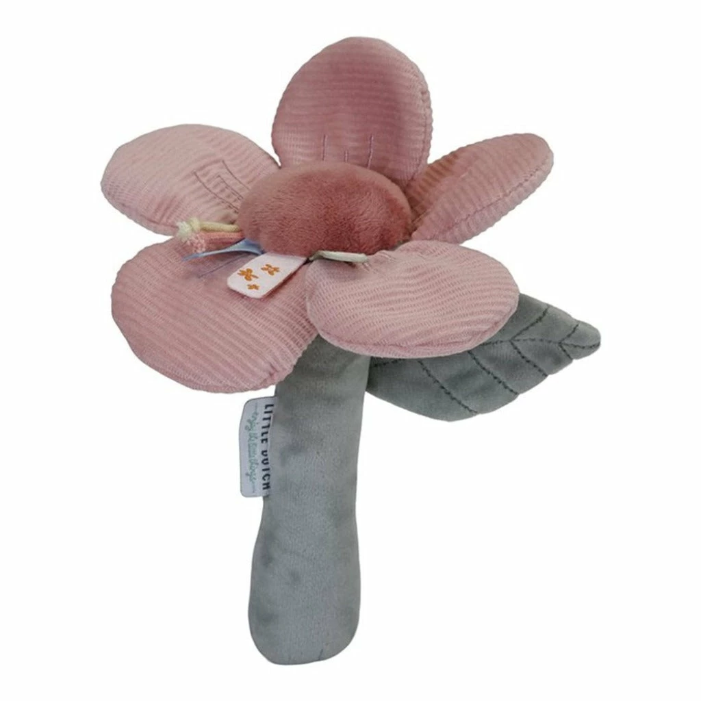 Little Dutch Flowers & Butterflies Rattle Toy Pink Flower 1 Little Dutch Flowers & Butterflies Rattle Toy Pink Flower
