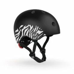 Vida Kids Scoot And Ride Safety Helmet With LED Zebra