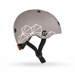 Vida Kids Scoot And Ride Safety Helmet With LED Brown Lines