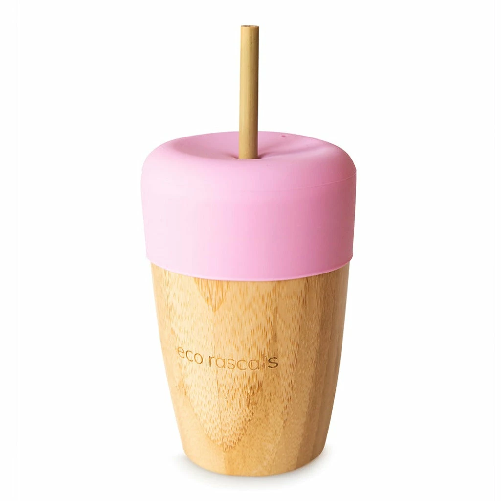 Eco Rascals Bamboo Cup With Bamboo Straws (Various Colours) 1 Eco Rascals Bamboo Cup With Bamboo Straws (Various Colours)