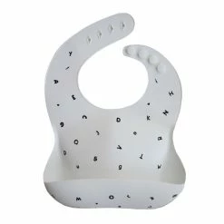 Mushie Silicone Bib - White Letters
