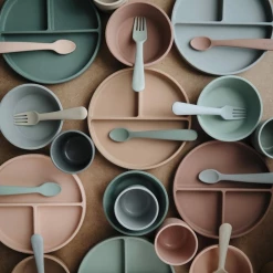 Mushie Silicone Fork & Spoon - Woodchuck