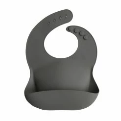 Mushie Silicone Bib - Silver Sage
