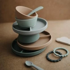 Mushie Silicone Fork & Spoon - Ivory