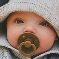 BIBS COLOUR Natural Rubber Pacifier - Iron/Baby Blue