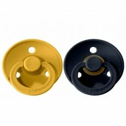 BIBS COLOUR Natural Rubber Pacifier - Mustard/Dark Denim
