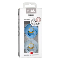 BIBS COLOUR Natural Rubber Pacifier - Sky Blue/Baby Blue
