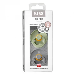 BIBS COLOUR Natural Rubber Pacifier - Sage/Cloud