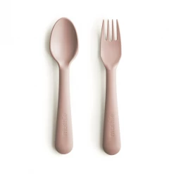 Mushie Silicone Fork & Spoon - Blush