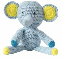Global Affairs Crochet Elephant Light Blue Organic Cotton