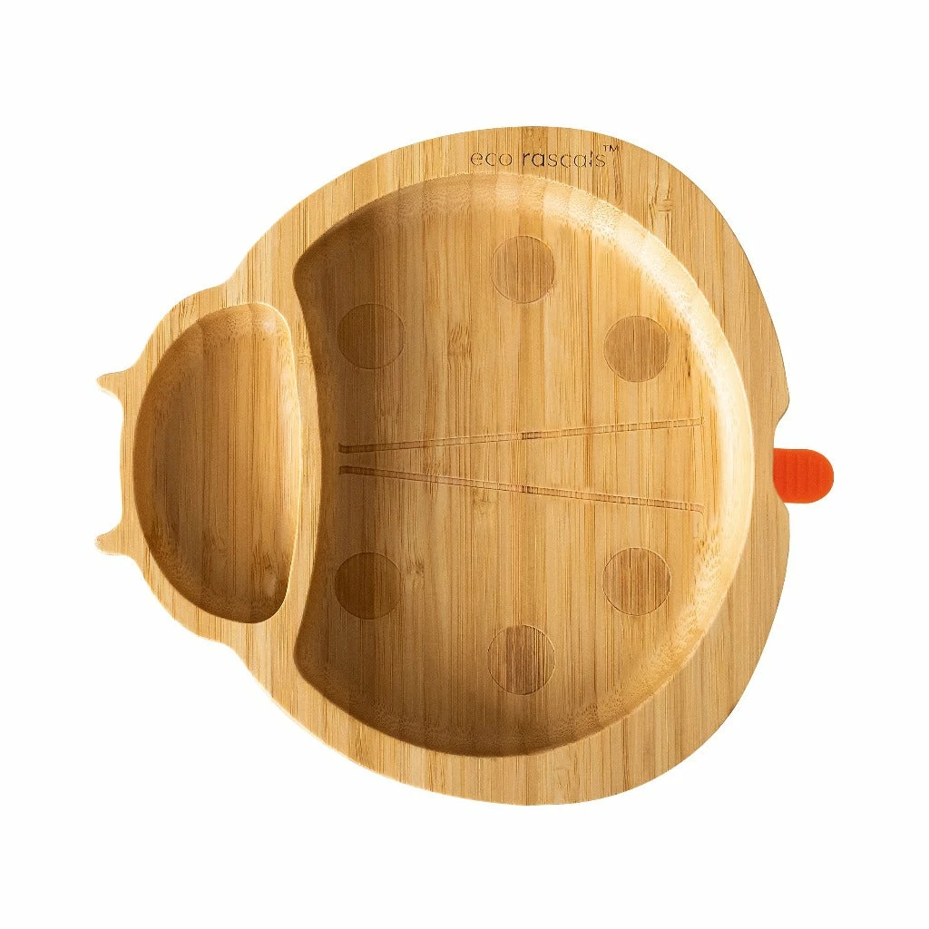 Eco Rascals Bamboo Suction Plate - Ladybird 3 Eco Rascals Bamboo Suction Plate - Ladybird