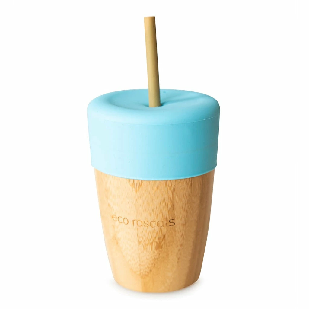 Eco Rascals Bamboo Cup With Bamboo Straws (Various Colours) 4 Eco Rascals Bamboo Cup With Bamboo Straws (Various Colours)