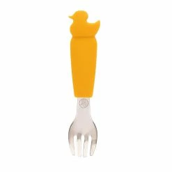 Eco Rascals Silicone Duck Cutlery Set - Mustard