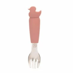 Eco Rascals Silicone Duck Cutlery Set - Rose