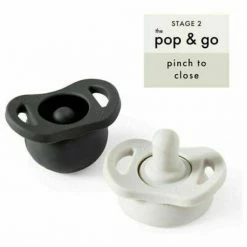 DODDLE & CO Pop & Go Pacifier - Cream Of The Crop + Coal Mate (Twin Pack) 9 DODDLE & CO Pop & Go Pacifier - Cream Of The Crop + Coal Mate (Twin Pack)