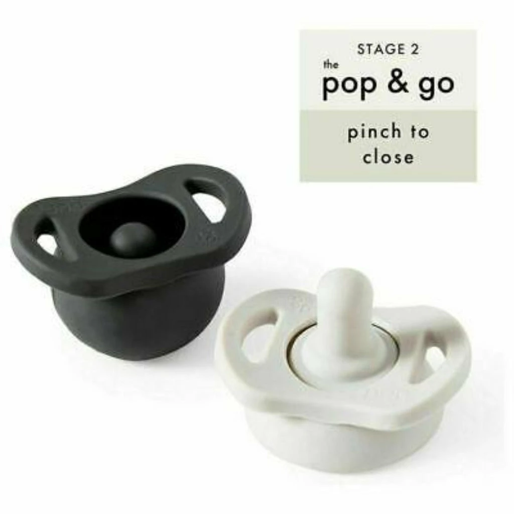 DODDLE & CO Pop & Go Pacifier - Cream Of The Crop + Coal Mate (Twin Pack) 4 DODDLE & CO Pop & Go Pacifier - Cream Of The Crop + Coal Mate (Twin Pack)