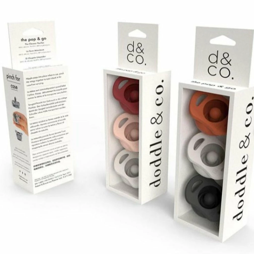 DODDLE & CO Pop & Go Pacifier - Sugar & Spice + Cream Of The Crop + Coal Mate (Triple Pack) 2 DODDLE & CO Pop & Go Pacifier - Sugar & Spice + Cream Of The Crop + Coal Mate (Triple Pack)