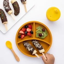 Eco Rascals Silicone Plate With Removable Divider - Mustard