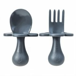 Bebelephant MEAL TIMES Grabease Ergonomic Utensils - Grey