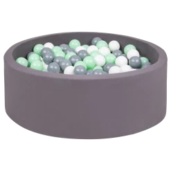 Larisa & Pumpkin Grey Ball Pit + Grey/Mint/White Balls