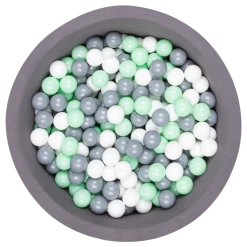Larisa & Pumpkin Grey Ball Pit + Grey/Mint/White Balls