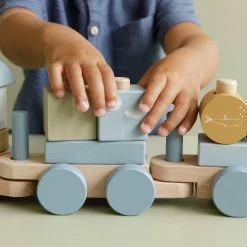 Little Dutch Wooden Stacking Train - Ocean Blue 9 Little Dutch Wooden Stacking Train - Ocean Blue