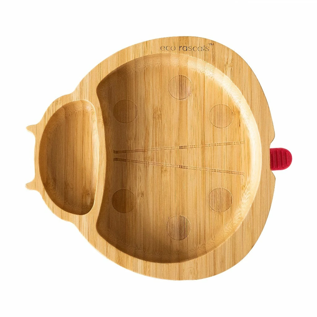 Eco Rascals Bamboo Suction Plate - Ladybird 1 Eco Rascals Bamboo Suction Plate - Ladybird