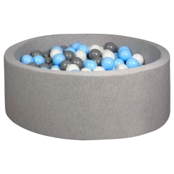 Larisa & Pumpkin Light Grey Ball Pit + Blue/Grey/White Balls