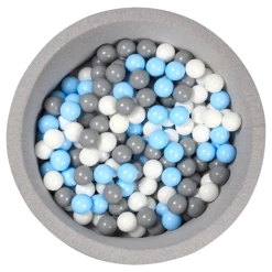 Larisa & Pumpkin Light Grey Ball Pit + Blue/Grey/White Balls