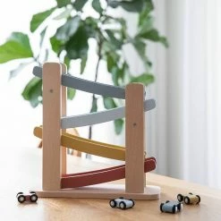 Little Dutch Wooden Car Ramp Rack - Pure & Nature