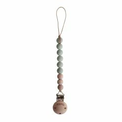 Mushie Pacifier Clips Cleo - Sage
