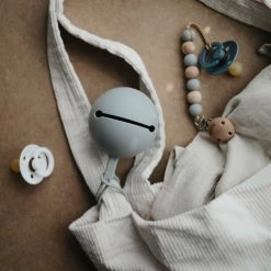 Mushie Silicone Pacifier Holder Case - Stone