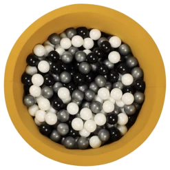 Larisa & Pumpkin Mustard Ball Pit + Black/White/Silver Balls