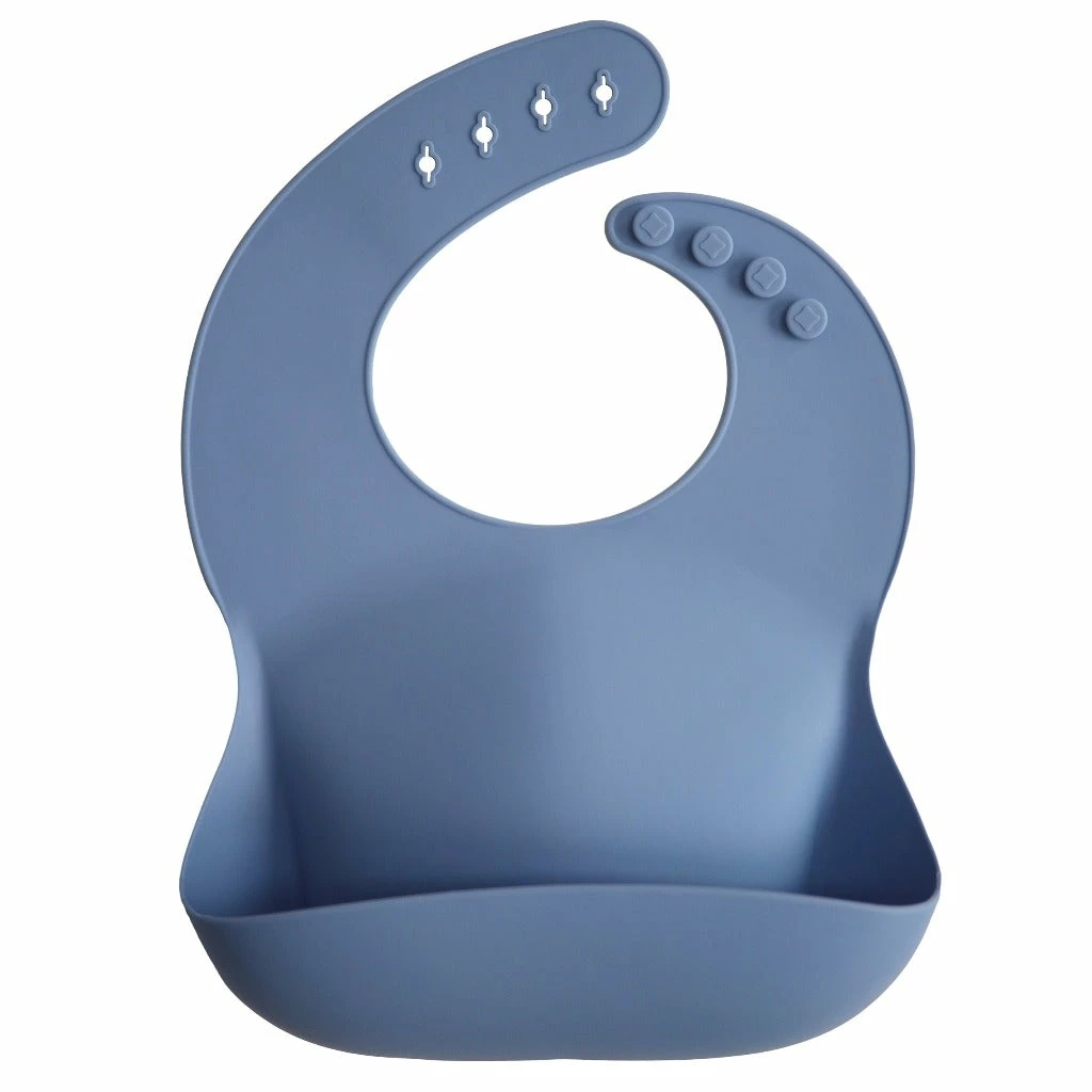 Mushie Silicone Bib - Powder Blue 1 Mushie Silicone Bib - Powder Blue