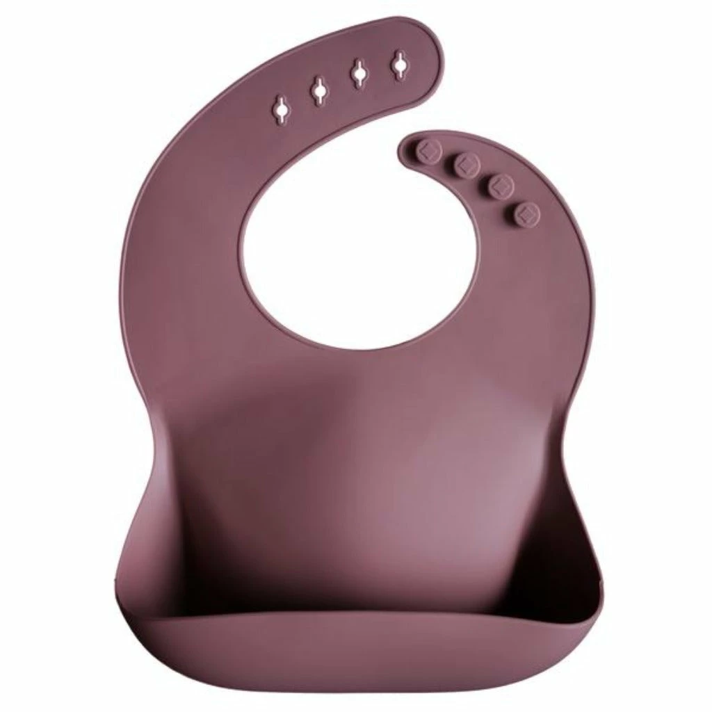 Mushie Silicone Bib - Dusty Rose 1 Mushie Silicone Bib - Dusty Rose