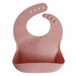 Mushie Silicone Bib - Powder Pink Confetti
