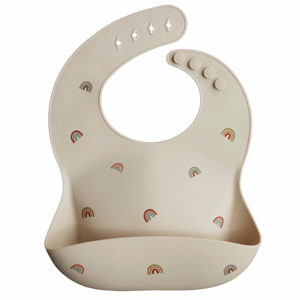 Mushie Silicone Bib - Rainbow 1 Mushie Silicone Bib - Rainbow