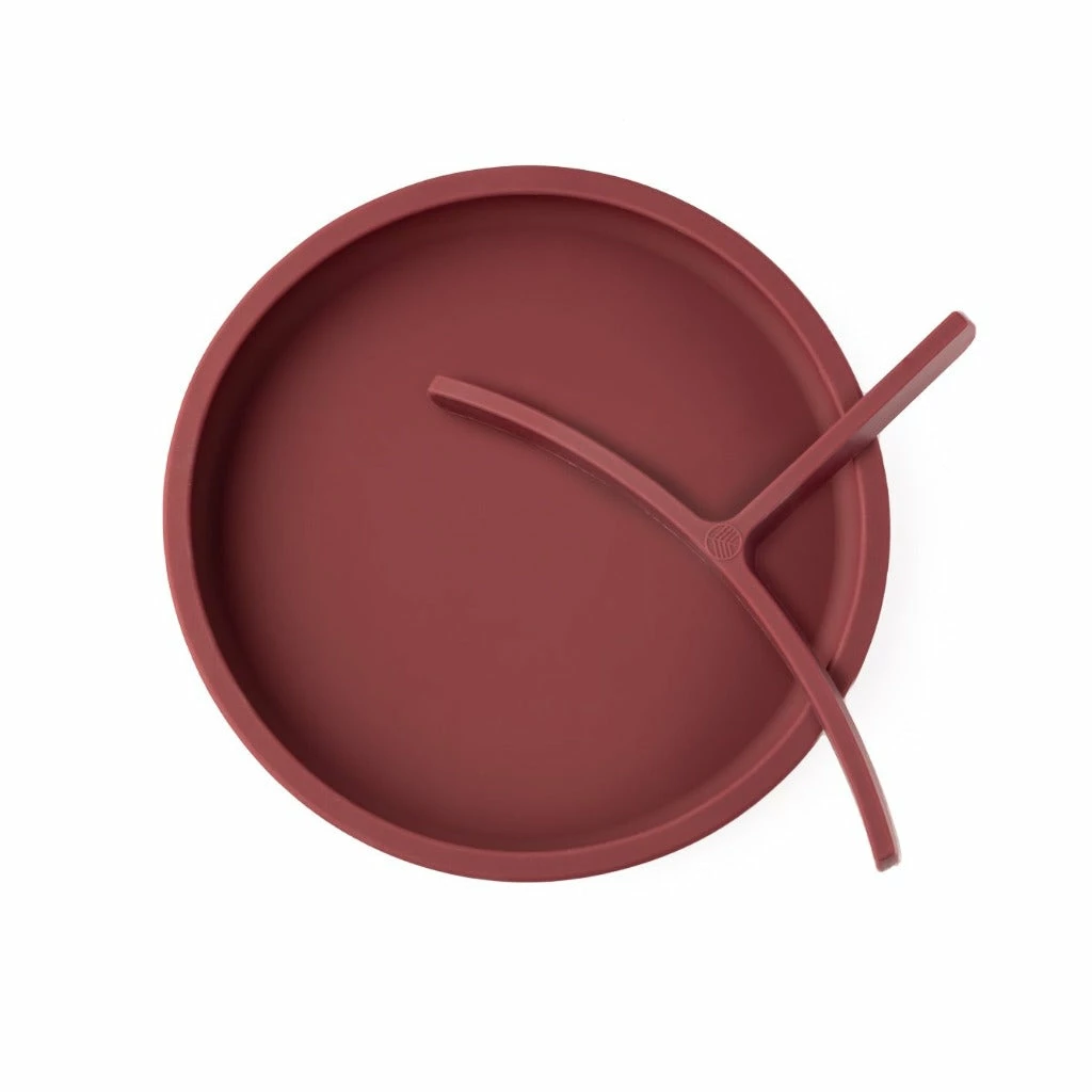 Eco Rascals Silicone Plate With Removable Divider - Burgundy 2 Eco Rascals Silicone Plate With Removable Divider - Burgundy