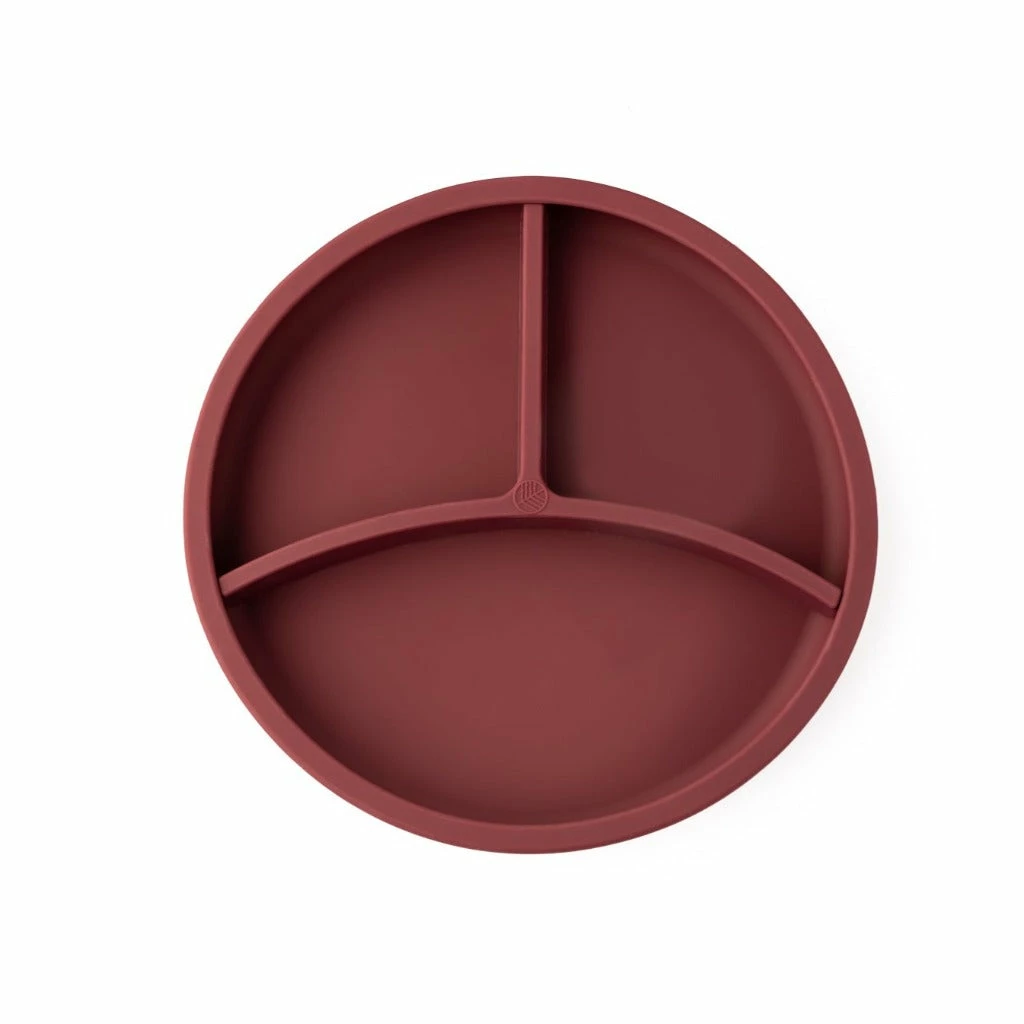 Eco Rascals Silicone Plate With Removable Divider - Burgundy 1 Eco Rascals Silicone Plate With Removable Divider - Burgundy