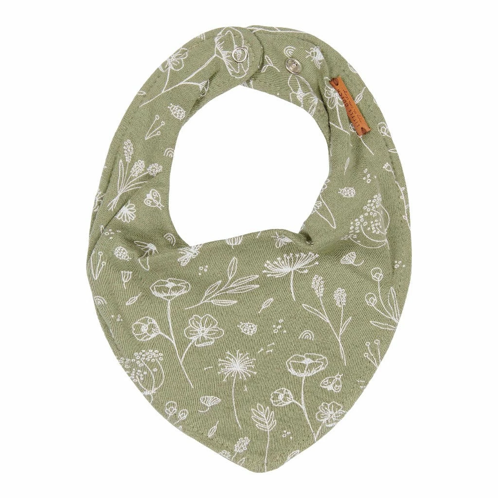 Little Dutch Bandana Bib - Wild Flowers Olive 1 Little Dutch Bandana Bib - Wild Flowers Olive