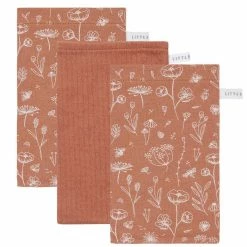 Little Dutch Washcloths Set - Wild Flowers Rust