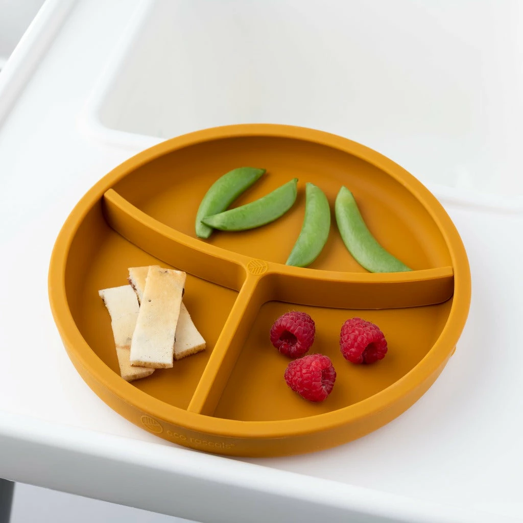 Eco Rascals Silicone Plate With Removable Divider - Mustard 3 Eco Rascals Silicone Plate With Removable Divider - Mustard