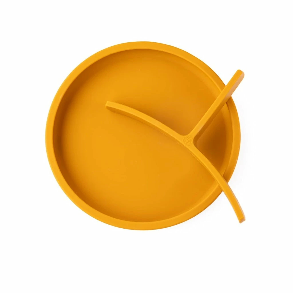 Eco Rascals Silicone Plate With Removable Divider - Mustard 2 Eco Rascals Silicone Plate With Removable Divider - Mustard