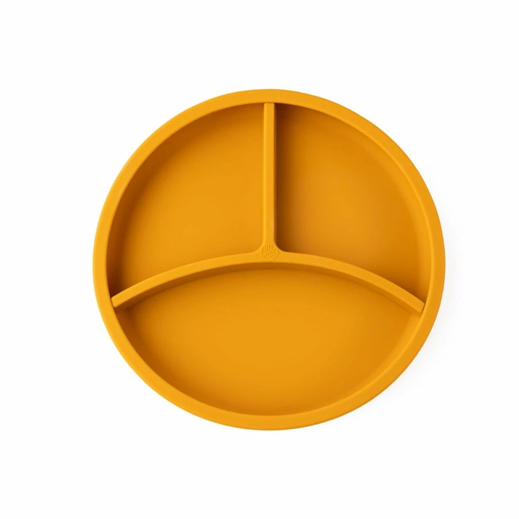 Eco Rascals Silicone Plate With Removable Divider - Mustard 1 Eco Rascals Silicone Plate With Removable Divider - Mustard