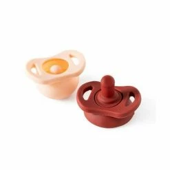 DODDLE & CO Pop & Go Pacifier - Just Peachy + Upper Rust (Twin Pack)