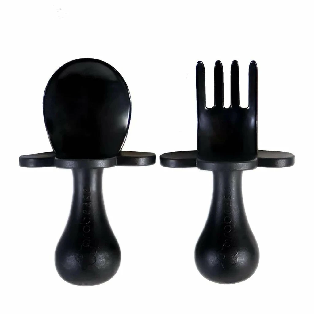 Bebelephant Grabease Ergonomic Utensils - Black 1 Bebelephant Grabease Ergonomic Utensils - Black