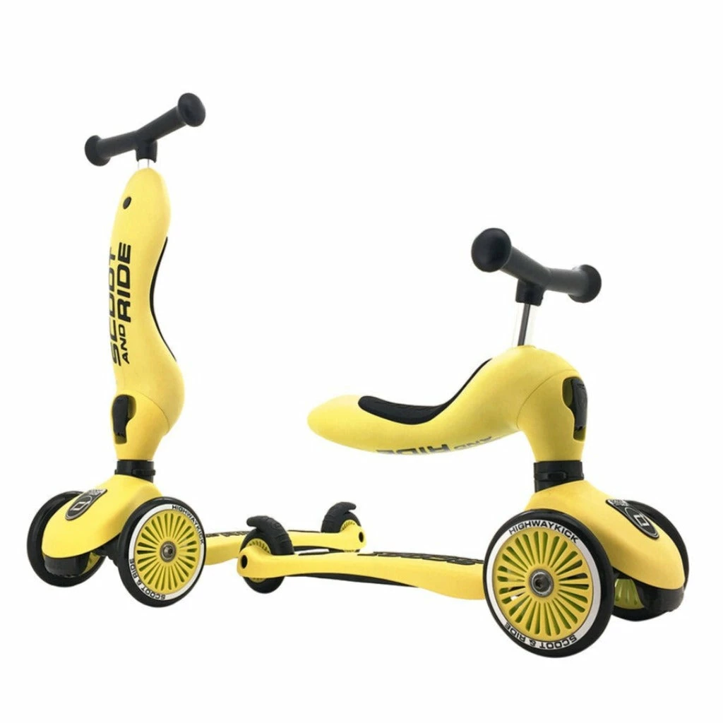 Vida Kids Scoot And Ride - Highway Kick 1 2in1 Scooter Lemon 1 Vida Kids Scoot And Ride - Highway Kick 1 2in1 Scooter Lemon